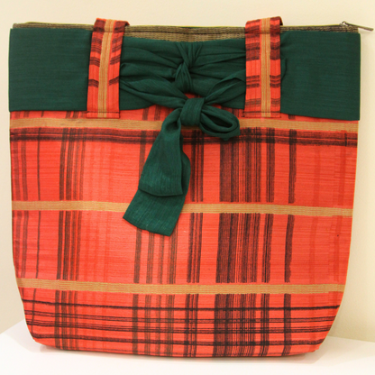 Green Check Bow Handbag