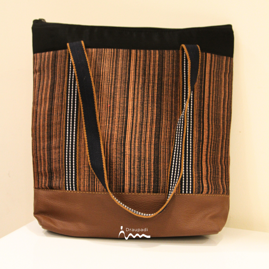 Brown Stripes Handcrafted Bag