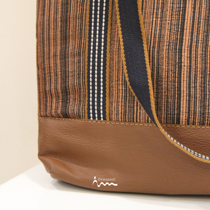 Brown Stripes Handcrafted Bag