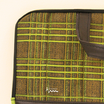 Green Check Laptop Zipper Sleeve