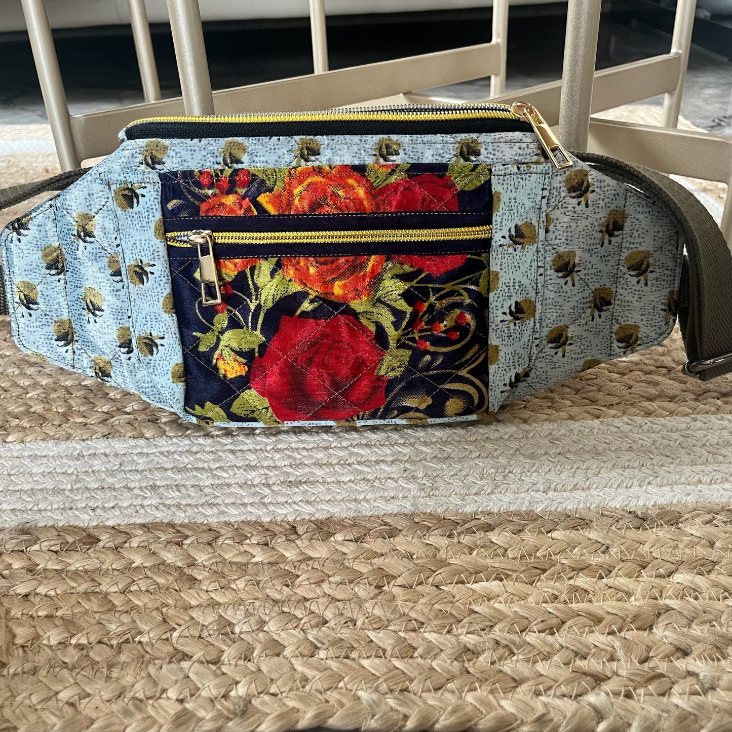 Grey Blossom Fanny Pack