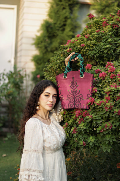 Mauve Woven Whimsy Braided Bag