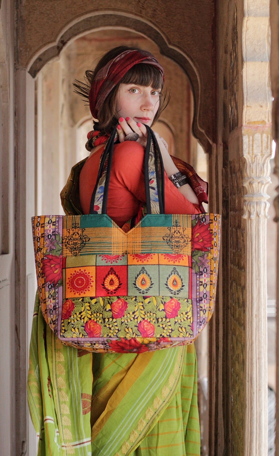 Dawn Priestess Patchwork Tote Bag