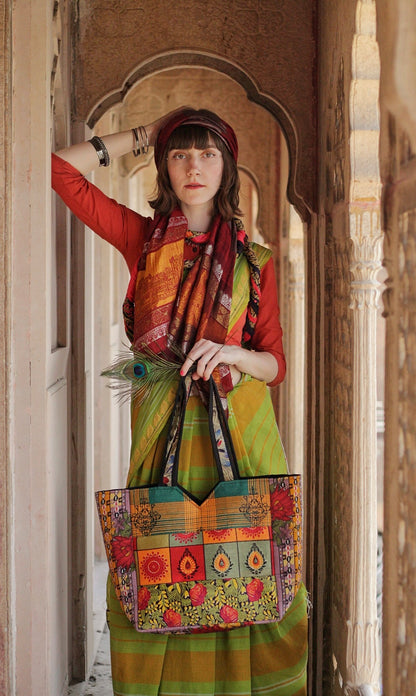 Dawn Priestess Patchwork Tote Bag