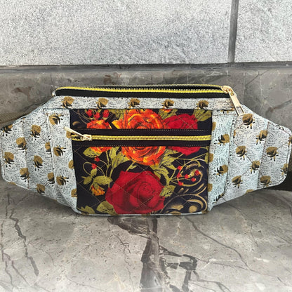 Grey Blossom Fanny Pack